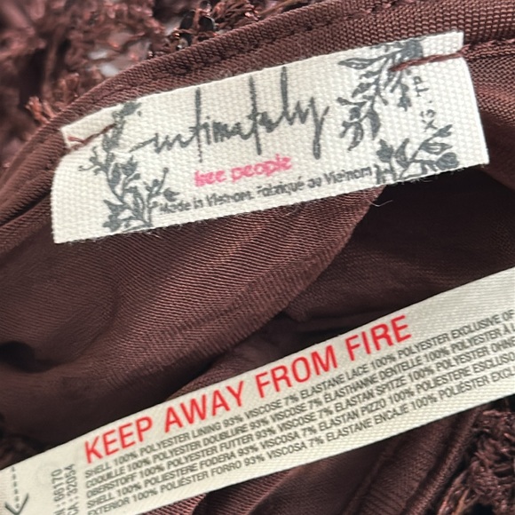 FREE PEOPLE X INTIMATELY || Smoke & Mirrors Brown Bodysuit Slip. Sz. XS - Picture 11 of 16